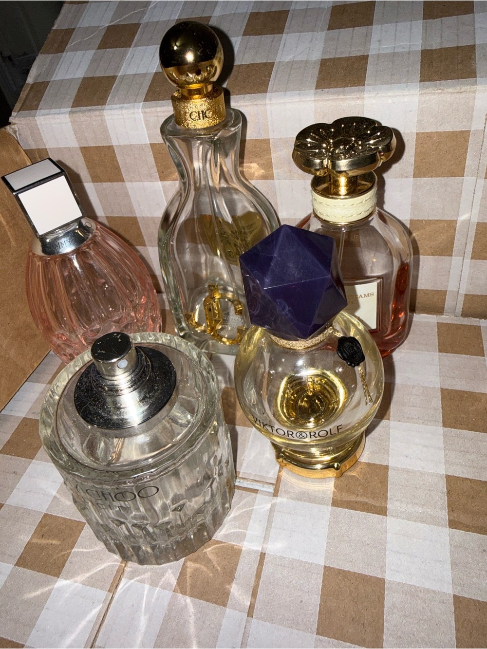 Luxury Empty Perfume Bottle Lot 5 Jimmy Choo Coach Viktor & Rolf Decor crafts